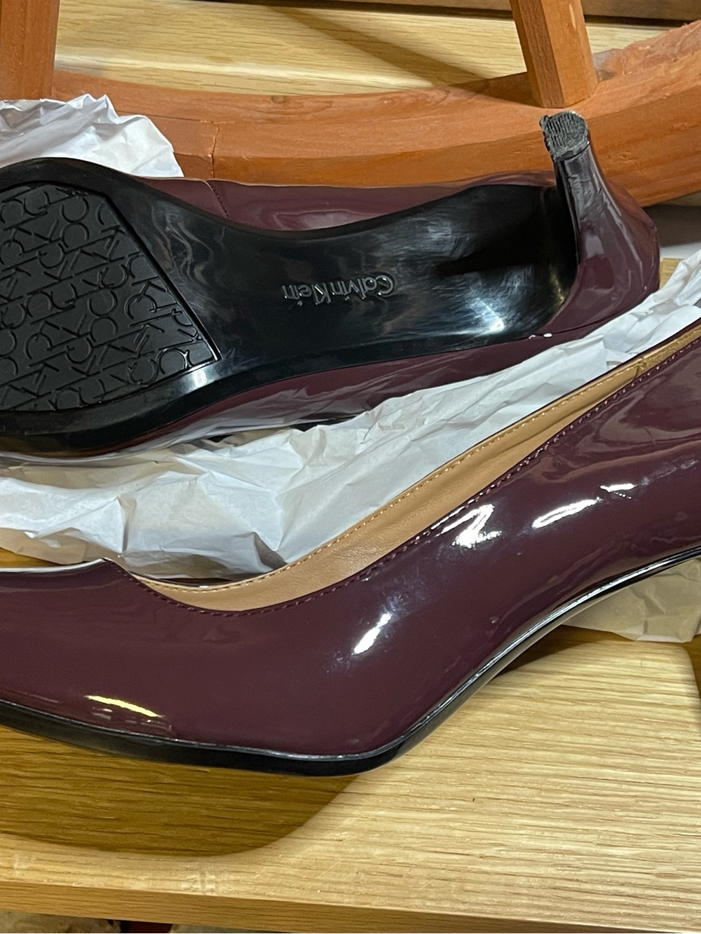Clavin Klein “Nilly” Sharp Pointed Toe Pumps /Plum / Sz 10 / 3.5” Stiletto Heel - Picture 12 of 15